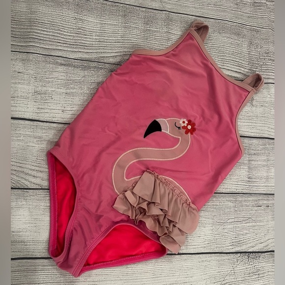 GYMBOREE Girls Flamingo One Piece Swimsuit - Splish-Splash - Pink/size 8 - Picture 4 of 8